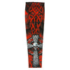 Hot Leathers Celtic Cross arm sleeve showing detailed black and white tattoo-style cross design on stretchy fabric.