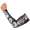Hot Leathers Five Skulls arm sleeve featuring dark skull designs on black fabric, ideal for motorcycle or biker style accessories.