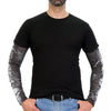 Hot Leathers ARM1004 Five Skulls Arm Sleeve featuring five skull designs on a black fabric sleeve.