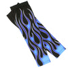 Hot Leathers Flames Blue arm sleeve featuring vibrant flame design, made of flexible fabric for motorcycle riding and casual wear.