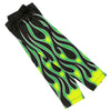 Green flames design Hot Leathers arm sleeve, made of durable fabric, fits comfortably on the arm for motorcycle or casual wear.
