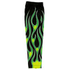 Green flame design Hot Leathers arm sleeve with adjustable fit, made for motorcycle riders or casual wear.
