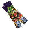 Hot Leathers Jack in The Box arm sleeve showing colorful cartoon design on black fabric, made of comfortable stretch material.