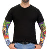 Hot Leathers Jack in The Box arm sleeve featuring bold black and white graphic design, made of stretchy fabric for a comfortable fit.