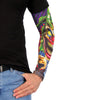 Hot Leathers Jack in The Box arm sleeve featuring bold graphic design, black background, and vibrant cartoon character artwork.