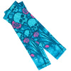 Hot Leathers Skull Bouquet arm sleeve showing a detailed black and white skull and floral design on stretchy fabric.