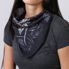 Hot Leathers Hot Leather tribal rose bandana featuring bold tribal rose design, made of soft fabric, styled as a versatile accessory.