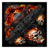 Hot Leathers Burning Skull and Eagle bandana featuring bold skull and eagle design, made of lightweight fabric for casual wear.