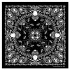 Black paisley skull bandana by Hot Leathers featuring bold, intricate paisley and skull design on soft fabric.