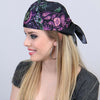 Hot Leathers Paisley Skull Bandana featuring bold paisley and skull design, made of soft fabric for motorcycle or casual wear.