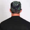 Hot Leathers Green Paisley Skulls bandana with bold paisley and skull pattern, made for motorcycle and casual wear.