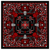 Red paisley skull bandana by Hot Leathers featuring bold skull and paisley pattern on soft fabric.