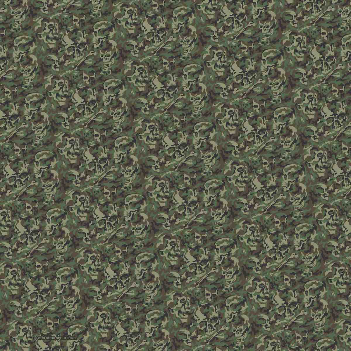 Hot Leathers sublimated forest skull camo bandana featuring bold skull and forest design on fabric.
