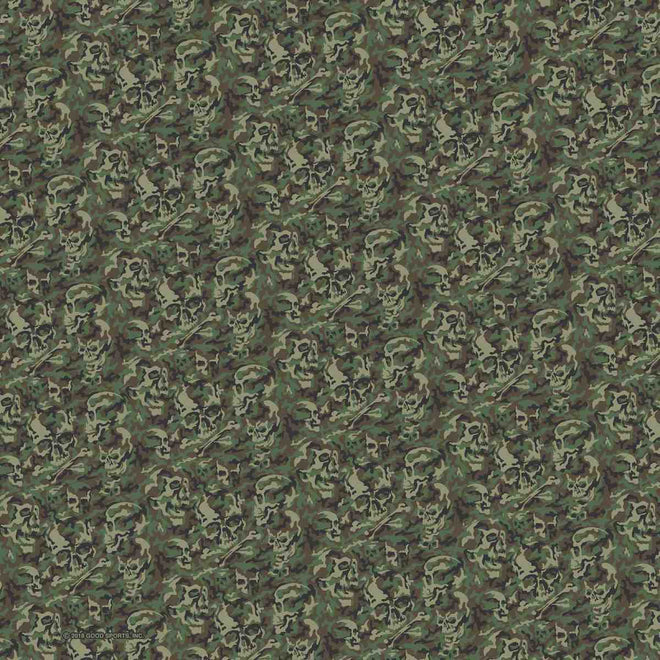 Hot Leathers sublimated forest skull camo bandana featuring bold skull and forest design on fabric.