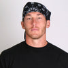 Hot Leathers classic black and white paisley bandana, stylish and versatile accessory with intricate paisley pattern design.
