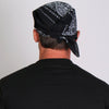 Hot Leathers classic black and white paisley bandana with bold pattern, ideal for motorcycle or casual wear.