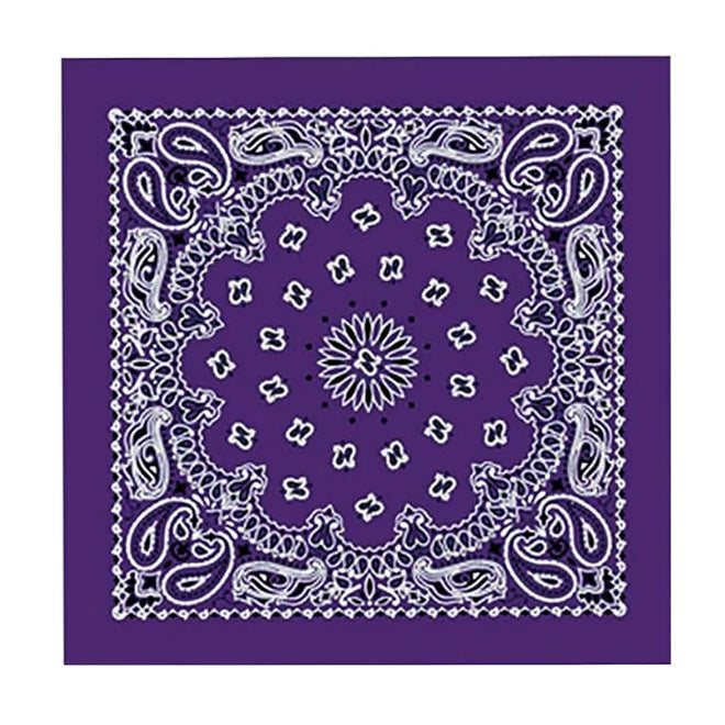Hot Leathers Classic purple paisley bandana featuring a detailed paisley pattern, ideal for casual wear or motorcycle accessories.