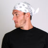Hot Leathers Classic white paisley bandana featuring bold paisley patterns on lightweight fabric.