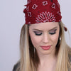 Hot Leathers Classic Burgundy Paisley Bandana showing detailed paisley pattern on soft fabric.