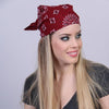 Hot Leathers Classic Burgundy Paisley Bandana featuring bold paisley pattern and versatile design for casual or motorcycle wear.