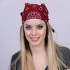 Hot Leathers Classic Burgundy Paisley bandana featuring traditional paisley design, made from soft fabric for versatile wear.