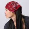 Hot Leathers Classic Burgundy Paisley Bandana, a stylish cotton bandana with intricate paisley pattern and vibrant burgundy color.