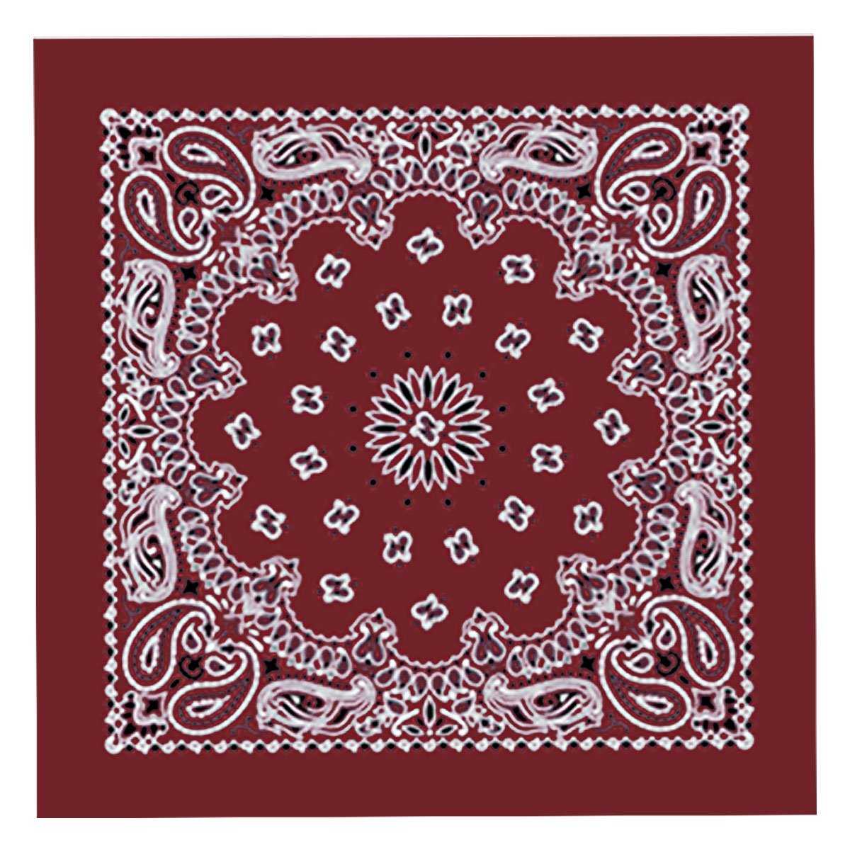 Hot Leathers Classic burgundy paisley bandana featuring intricate paisley patterns, ideal for casual or motorcycle style.