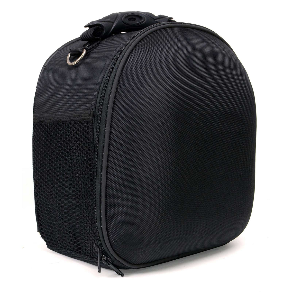 Milwaukee Leather black textile motorcycle helmet and sissy bar backpack for bikers, medium size, designed for motorcycle riders.