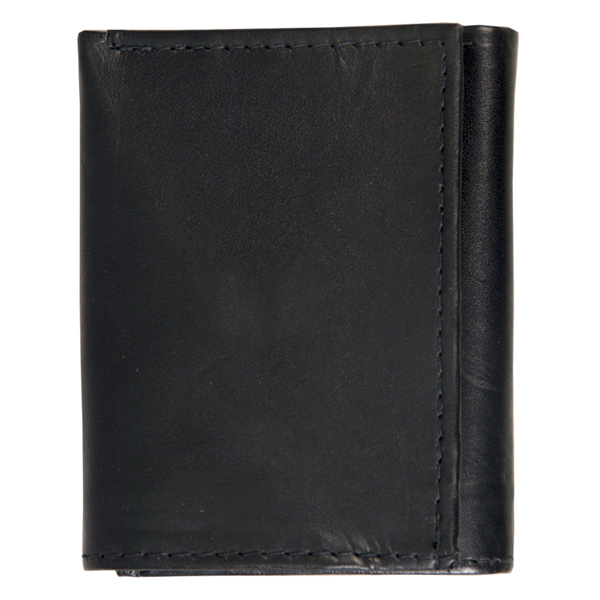 Hot Leathers black leather tri-fold wallet with chain, featuring multiple card slots and a classic design for men's accessories.