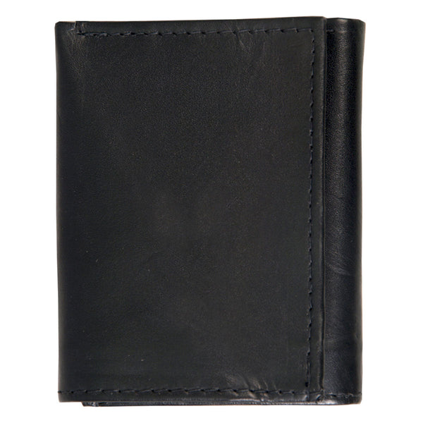 Hot Leathers 2nd Amendment Tri-Fold Wallet With Chain - Black Leather 4 Inch Wallet