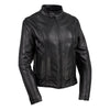 Black Hot Leathers Women's Pristine motorcycle leather jacket featuring premium USA-made leather and stylish design.