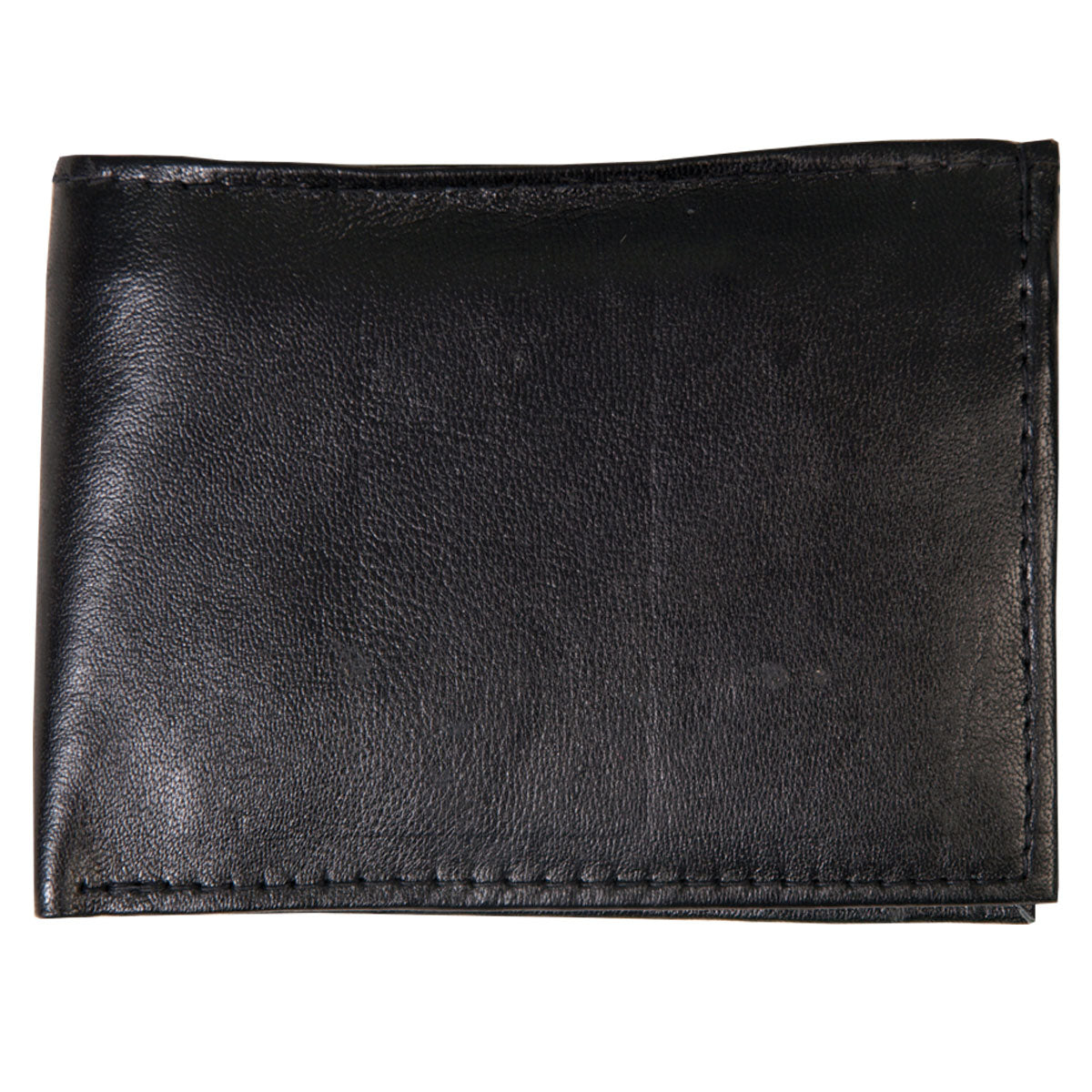 Black Hot Leathers leather bi-fold wallet with chain, featuring multiple card slots and a classic design.