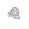 Hot Leathers Bling Skull stainless steel ring showing a detailed skull design with sparkling accents, perfect for accessories.