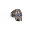 Hot Leathers Blue Eye Pattern Skull stainless steel ring, an edgy accessory featuring a detailed eye and skull design.