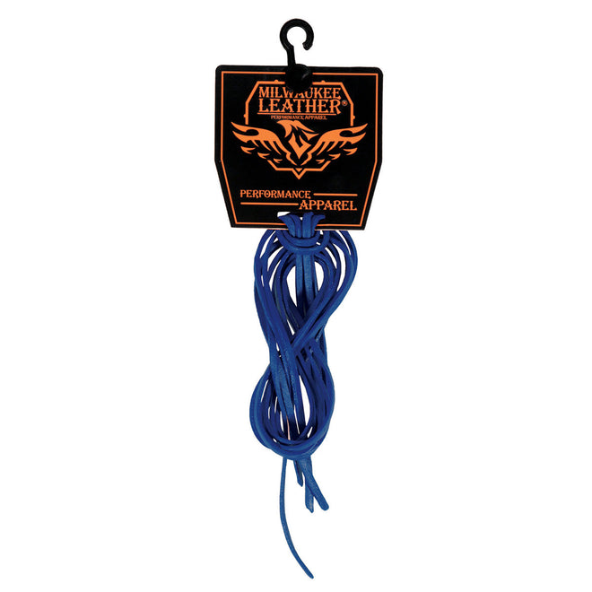 Blue Milwaukee Leather MP7910 replacement leather side lacing, 72 inches long, durable accessory for footwear or gear.