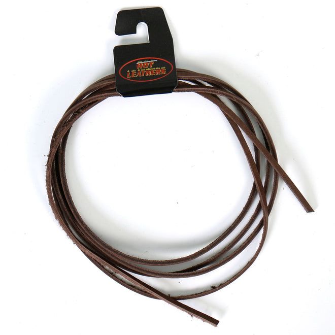 Hot Leathers 72-inch brown leather lace, a durable accessory for boots and clothing, made of high-quality leather.