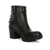 Hot Leathers ladies black studded ankle leather boots with 5-inch height and side zippers, showcasing a stylish, edgy design.
