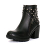 Black Hot Leathers Ladies 5-inch studded ankle leather boots with side zippers, featuring a stylish and edgy design.