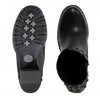 Black studded ankle leather boots for ladies by Hot Leathers featuring side zippers and a 5-inch heel.