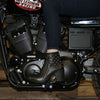Hot Leathers ladies black studded ankle leather boots with 5-inch heel and side zippers, showcasing a stylish footwear design.