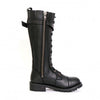 Black knee-high leather boots by Hot Leathers featuring side zipper entry, 14-inch height, designed for ladies.