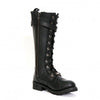 Black Hot Leathers 14-inch knee-high leather boots with side zipper entry, stylish and durable for women.