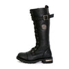 Black Leather Knee-High Boots by Hot Leathers with side zipper, 14-inch height, designed for ladies.