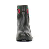 Black Ladies Wild Roses Zipper Boots by Hot Leathers, featuring decorative floral embroidery and a stylish zipper closure.