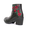 Black ladies zipper boots with wild roses design by Hot Leathers, featuring a stylish and durable leather construction.
