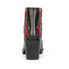 Black Wild Roses zipper boots for women by Hot Leathers, featuring decorative rose patterns and sturdy boot design.