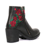 Black Ladies Wild Roses Zipper Boots by Hot Leathers, featuring floral design and zipper closure, stylish and comfortable footwear.