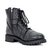 Hot Leathers women's 7-inch-tall studded zip-up and lace-up boots with a rugged leather design.