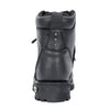 Hot Leathers Ladies 7-inch-Tall Zip-Up Studded Boots with lace-up design, black leather, and metal stud accents.