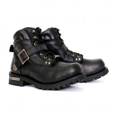 Hot Leathers BTM1007 Men's Black 6-inch Logger Leather Boots with Adjustable Buckle